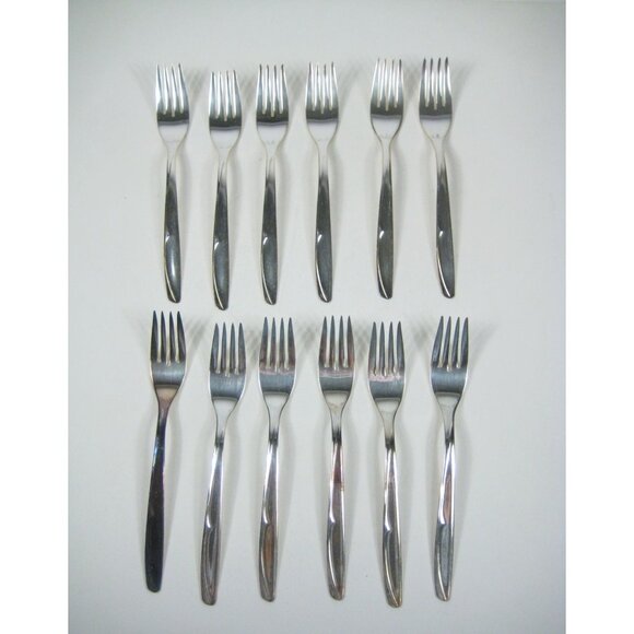 Concept Pattern 1957 Set Of 12 Supreme Silver Plate Dinner Forks Flatware Vintag - Picture 1 of 6